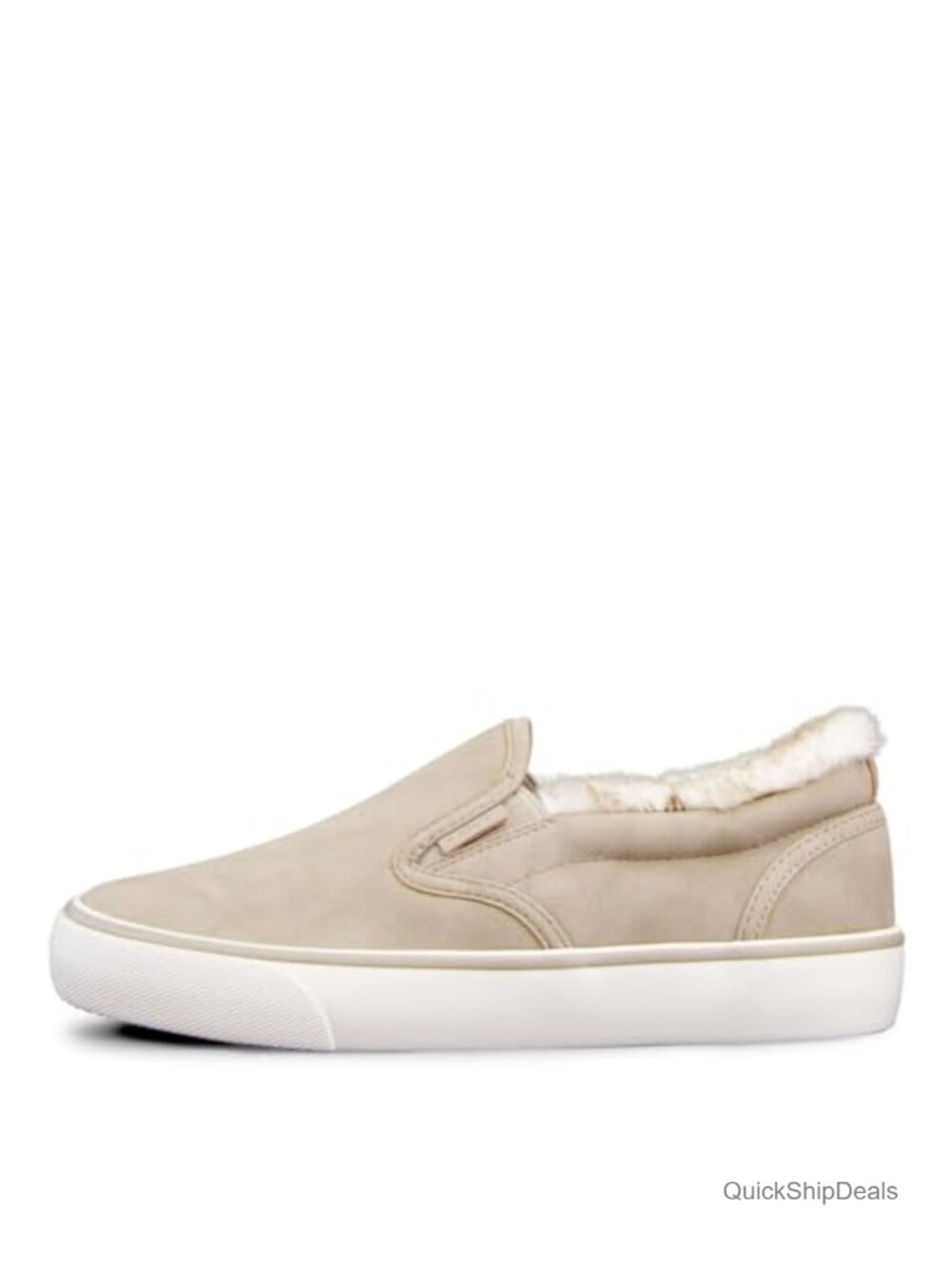 Faux Fur Lined Slip-On Sneakers Cushioned Casual Comfort Shoes